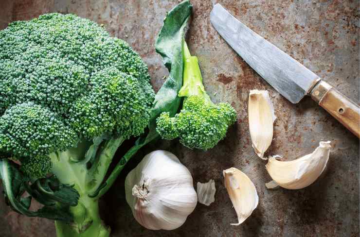 Broccoli e aglio, due degli ingredienti per preparare le polpette vegane - Ifood.it (foto Canva)