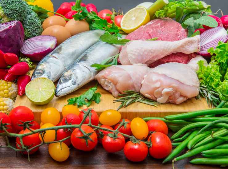 Carne, pesce e verdura