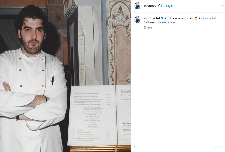 Antonino Cannavacciuolo spunta una foto di lui magro