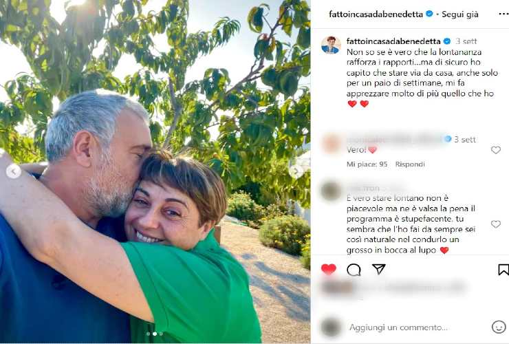 Le parole di Benedetta per il marito Marco