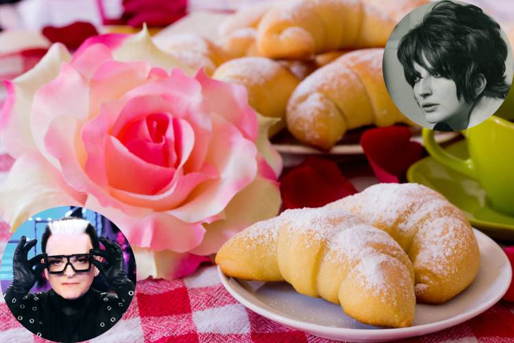 Mina e Malgioglio comendo croissants de madrugada