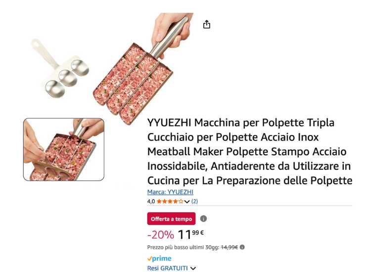 Polpette mania l'accessorio perfetto su Amazon - iFood.it (Fonte foto Amazon.it)